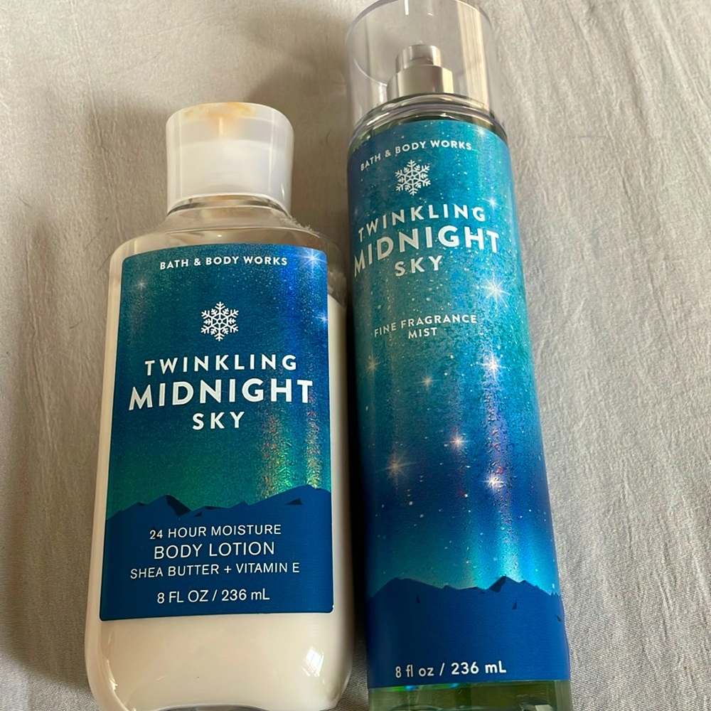Bath and Body Works Twinkling Midnight Sky body lotion and mist